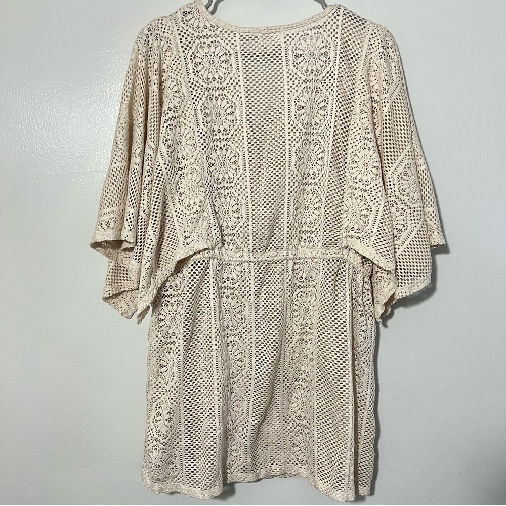 Ava James Crochet Kimono Dress Swim Cover Sz L - Picture 6 of 6